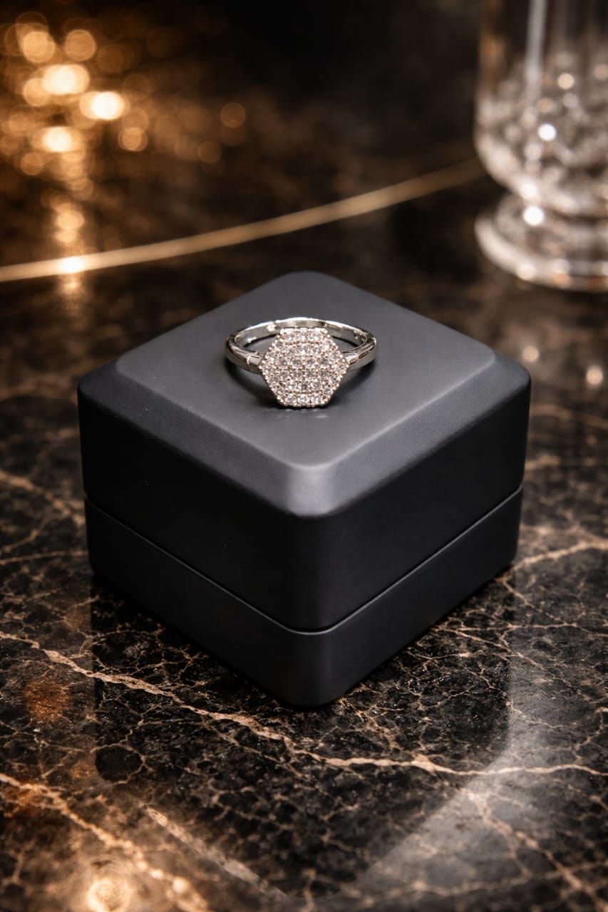 Hexa Spark Crystal Ring