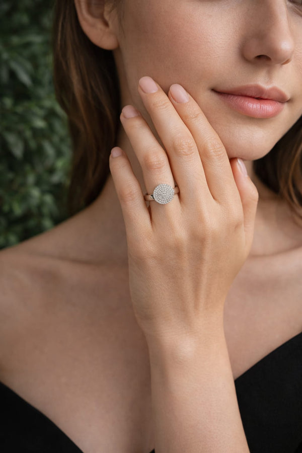 Rose Gold Halo Diamond Ring