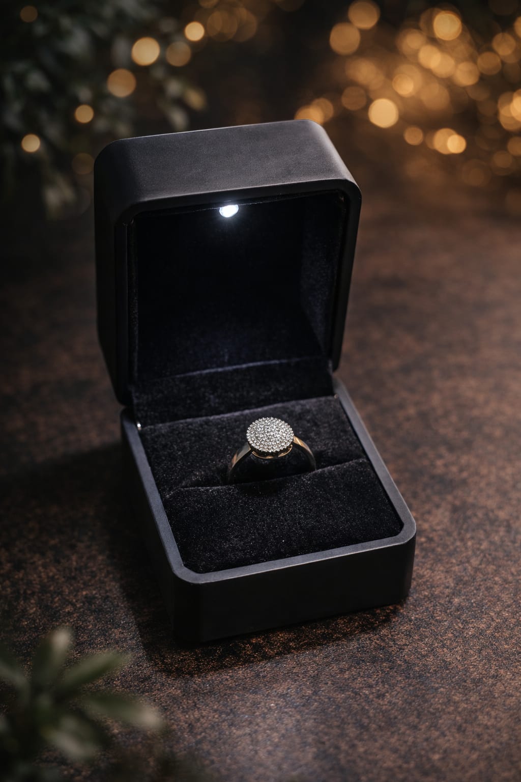 Rose Gold Halo Diamond Ring