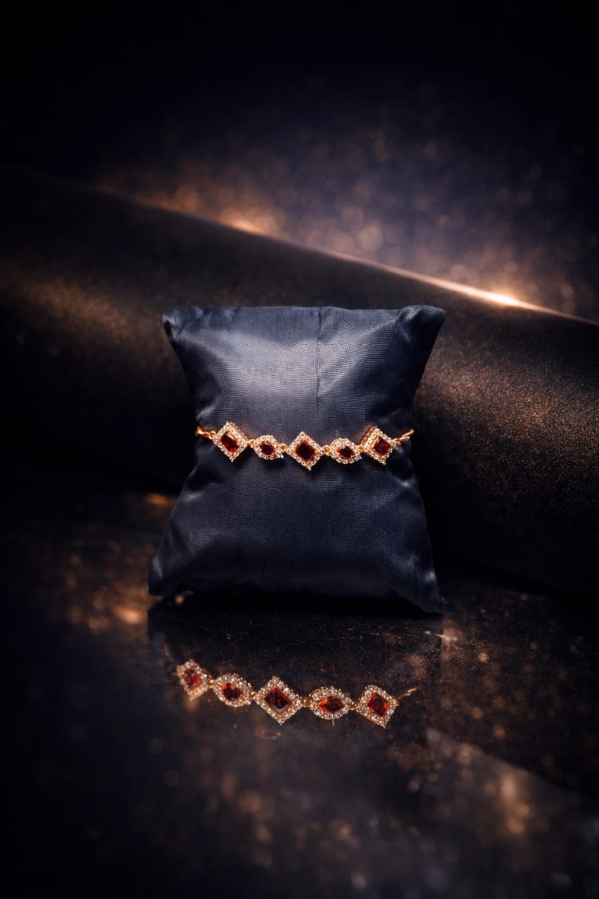 Luxury Ruby Crystal Adjustable Bracelet