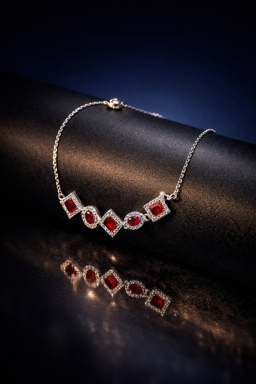 Luxury Ruby Crystal Adjustable Bracelet