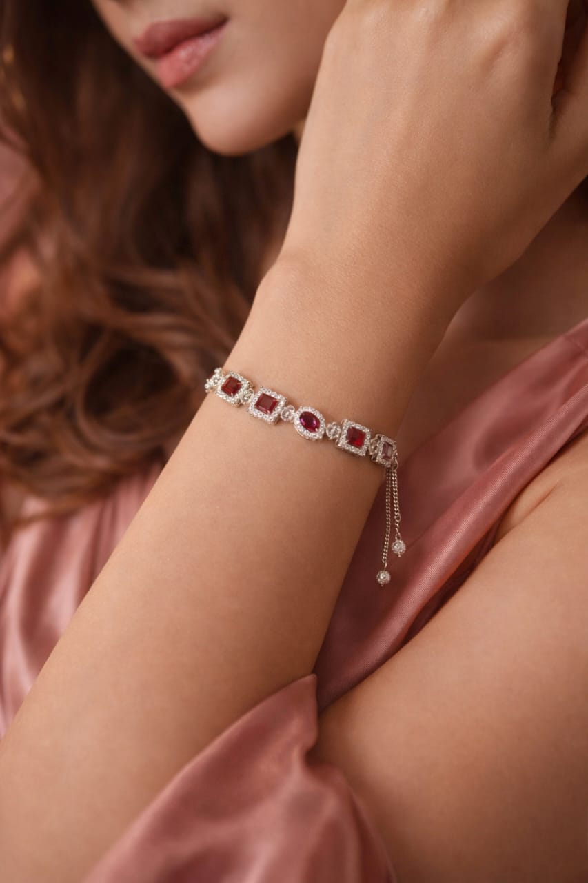Luxury Ruby Crystal Adjustable Bracelet