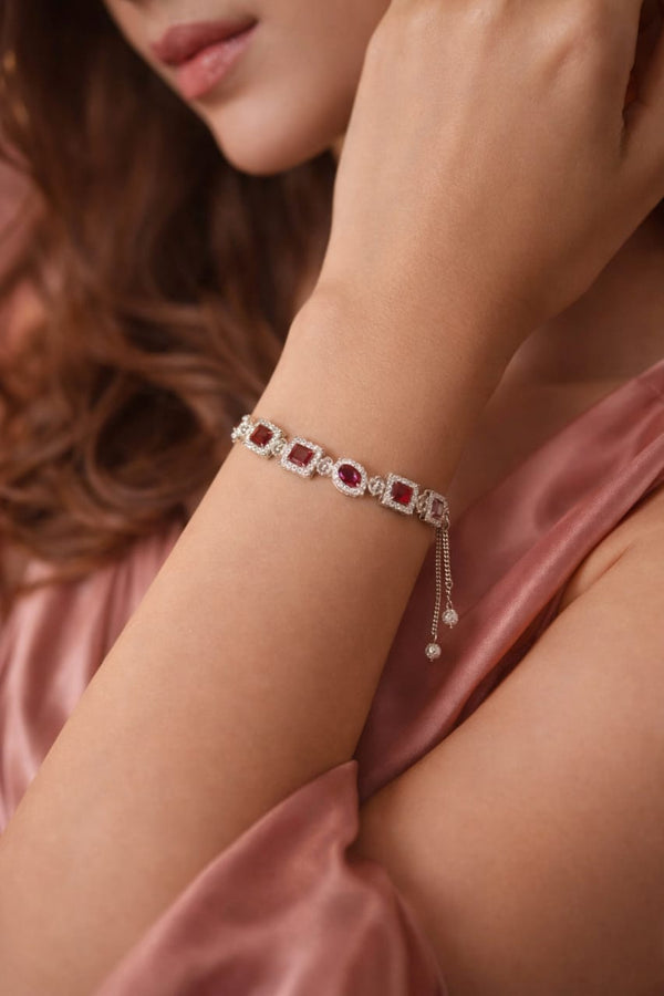 Luxury Ruby Crystal Adjustable Bracelet