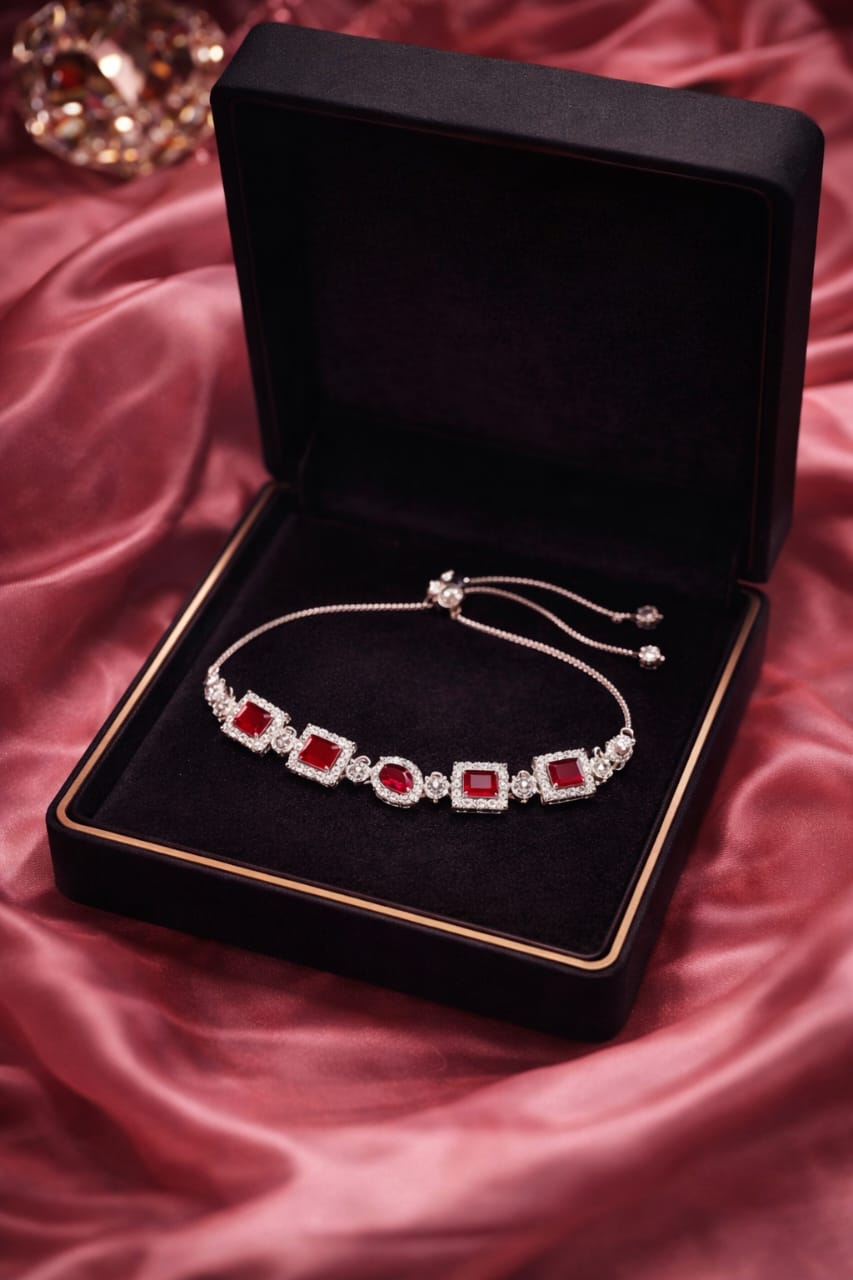 Luxury Ruby Crystal Adjustable Bracelet
