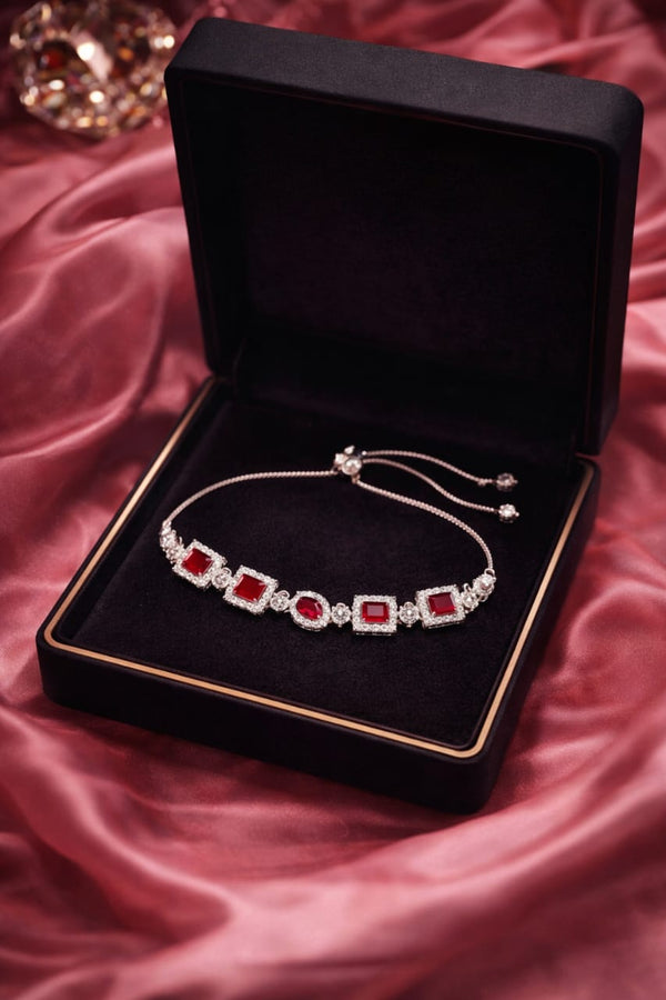 Luxury Ruby Crystal Adjustable Bracelet