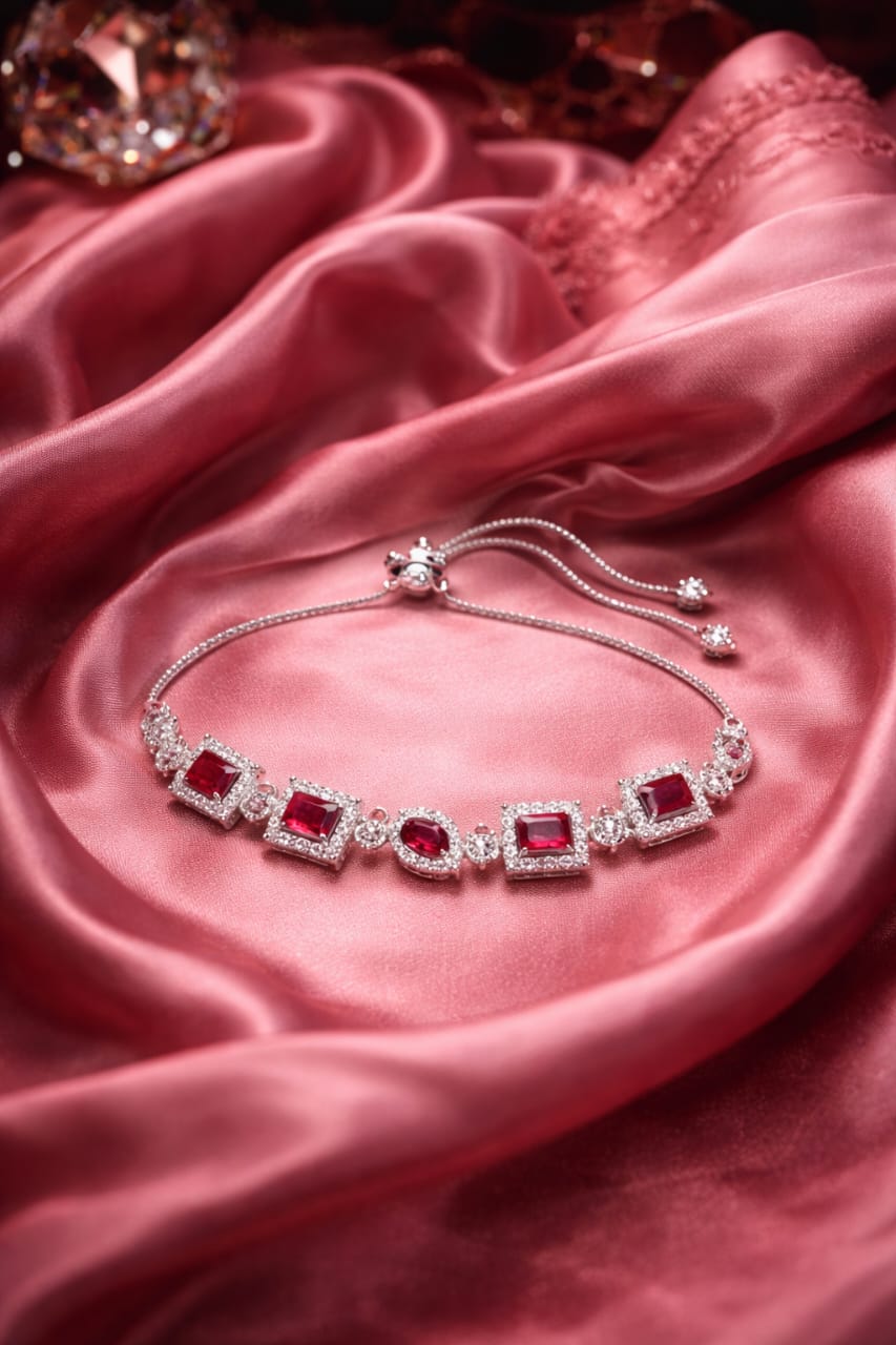 Luxury Ruby Crystal Adjustable Bracelet