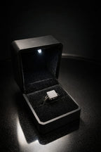 Crystal Square Solitaire Ring