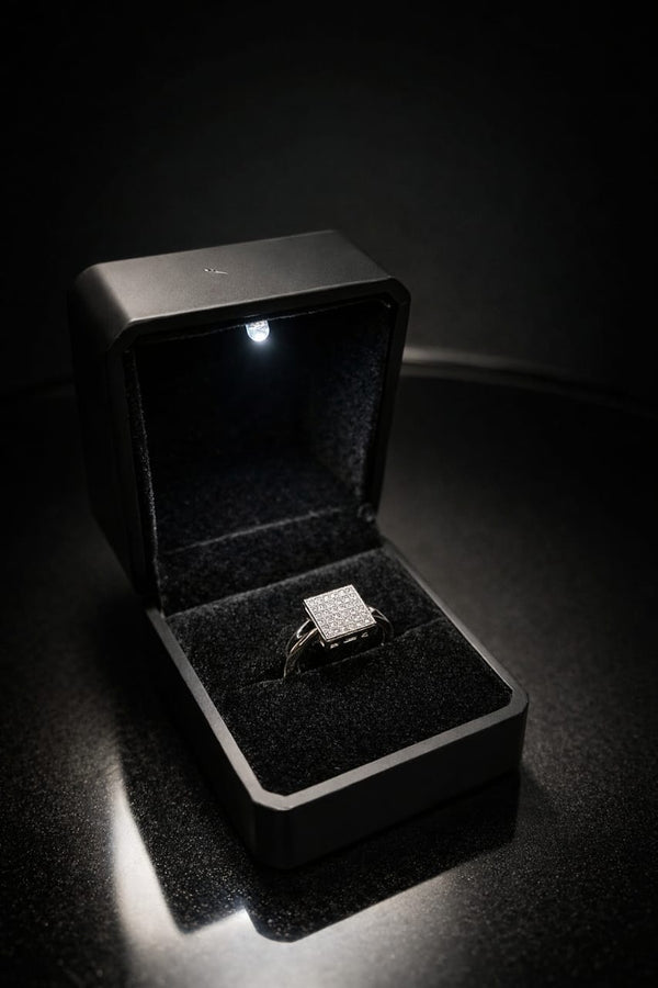 Crystal Square Solitaire Ring