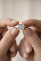 Crystal Square Solitaire Ring