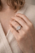 Crystal Square Solitaire Ring