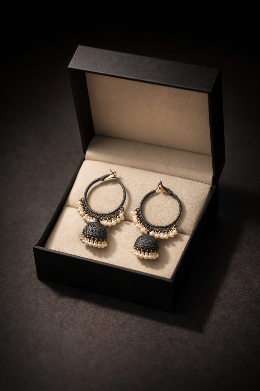 Royal Antique Black Jhumka